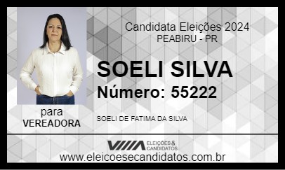 Candidato SOELI SILVA 2024 - PEABIRU - Eleições