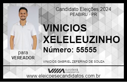 Candidato VINICIOS XELELEUZINHO 2024 - PEABIRU - Eleições