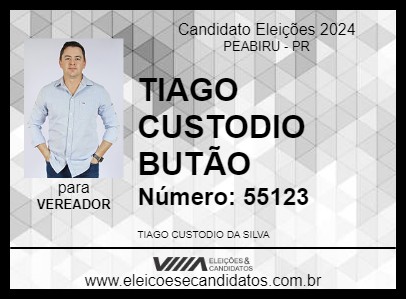 Candidato TIAGO CUSTODIO  BUTÃO  2024 - PEABIRU - Eleições