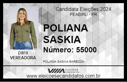 Candidato POLIANA SASKIA 2024 - PEABIRU - Eleições