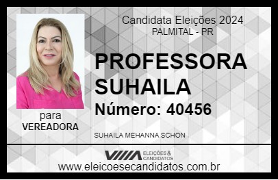 Candidato PROFESSORA SUHAILA 2024 - PALMITAL - Eleições