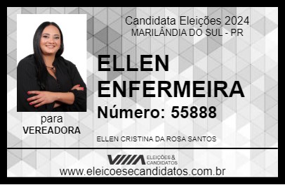 Candidato ELLEN ENFERMEIRA 2024 - MARILÂNDIA DO SUL - Eleições