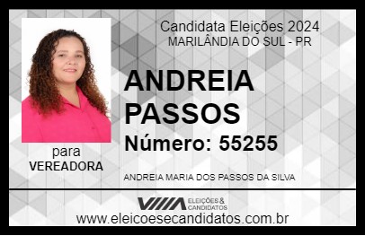 Candidato ANDREIA PASSOS 2024 - MARILÂNDIA DO SUL - Eleições