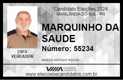 Candidato MARQUINHO DA SAUDE 2024 - MARILÂNDIA DO SUL - Eleições