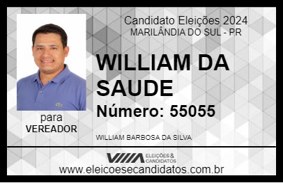 Candidato WILLIAM DA SAUDE 2024 - MARILÂNDIA DO SUL - Eleições