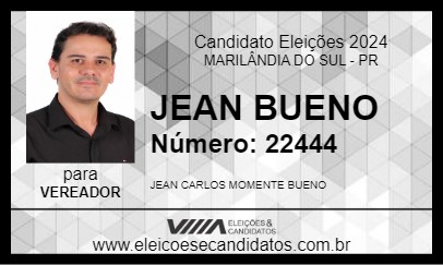 Candidato JEAN BUENO 2024 - MARILÂNDIA DO SUL - Eleições