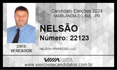 Candidato NELSÃO 2024 - MARILÂNDIA DO SUL - Eleições