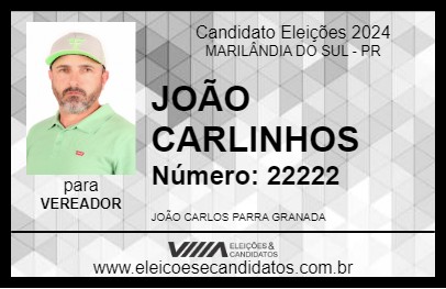 Candidato JOÃO CARLINHOS 2024 - MARILÂNDIA DO SUL - Eleições