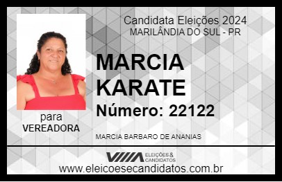 Candidato MARCIA KARATE 2024 - MARILÂNDIA DO SUL - Eleições