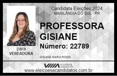 Candidato PROFESSORA GISIANE  2024 - MARILÂNDIA DO SUL - Eleições