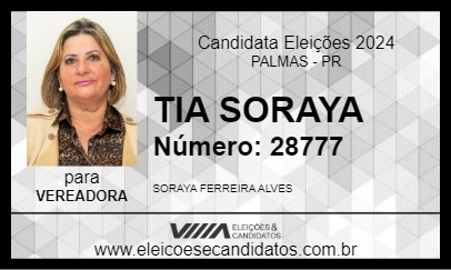 Candidato TIA SORAYA 2024 - PALMAS - Eleições