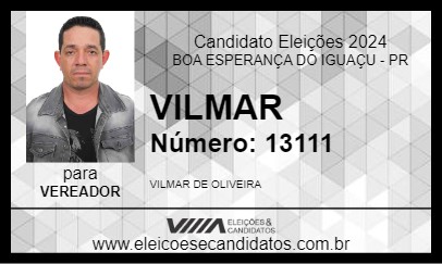 Candidato VILMAR 2024 - BOA ESPERANÇA DO IGUAÇU - Eleições