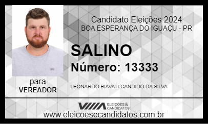 Candidato SALINO 2024 - BOA ESPERANÇA DO IGUAÇU - Eleições