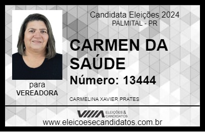 Candidato CARMEN DA SAÚDE 2024 - PALMITAL - Eleições