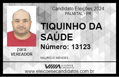 Candidato TIQUINHO DA SAÚDE 2024 - PALMITAL - Eleições