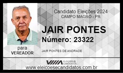 Candidato JAIR PONTES 2024 - CAMPO MAGRO - Eleições