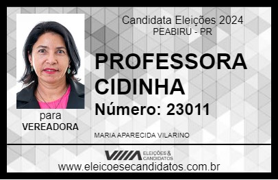 Candidato PROFESSORA CIDINHA 2024 - PEABIRU - Eleições