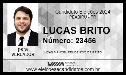 Candidato LUCAS BRITO 2024 - PEABIRU - Eleições