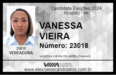 Candidato VANESSA VIEIRA 2024 - PEABIRU - Eleições