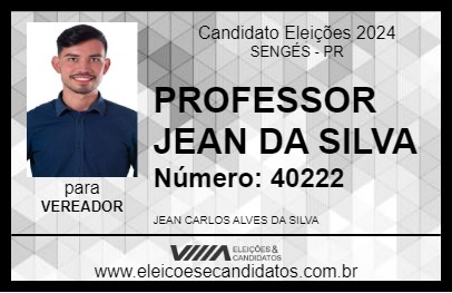 Candidato PROFESSOR JEAN DA SILVA 2024 - SENGÉS - Eleições