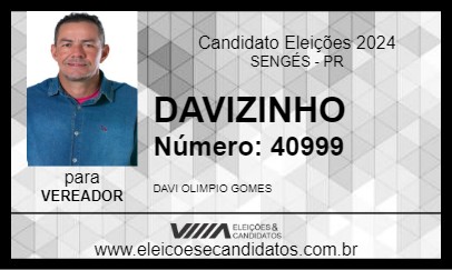 Candidato DAVIZINHO 2024 - SENGÉS - Eleições