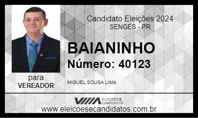 Candidato BAIANINHO 2024 - SENGÉS - Eleições