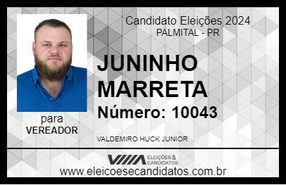 Candidato JUNINHO MARRETA 2024 - PALMITAL - Eleições