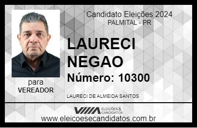 Candidato LAURECI NEGAO 2024 - PALMITAL - Eleições