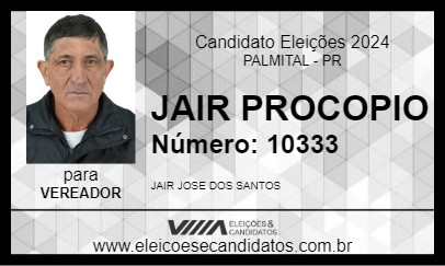 Candidato JAIR PROCOPIO 2024 - PALMITAL - Eleições