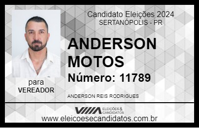 Candidato ANDERSON MOTOS 2024 - SERTANÓPOLIS - Eleições