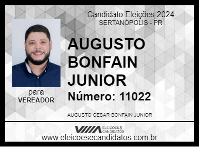 Candidato AUGUSTO BONFAIN JUNIOR 2024 - SERTANÓPOLIS - Eleições