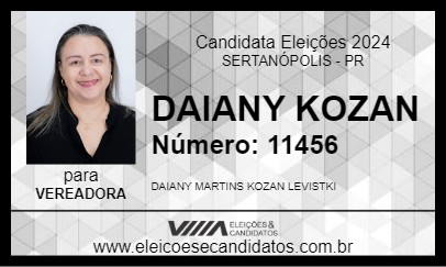 Candidato DAIANY KOZAN 2024 - SERTANÓPOLIS - Eleições