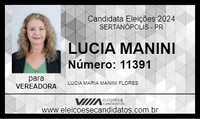 Candidato LUCIA MANINI 2024 - SERTANÓPOLIS - Eleições