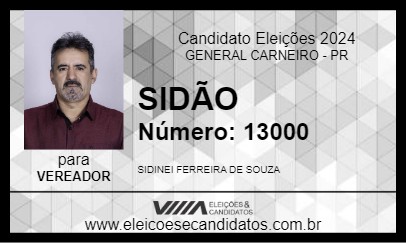 Candidato SIDÃO 2024 - GENERAL CARNEIRO - Eleições