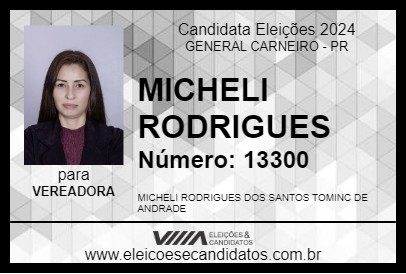 Candidato MICHELI RODRIGUES 2024 - GENERAL CARNEIRO - Eleições