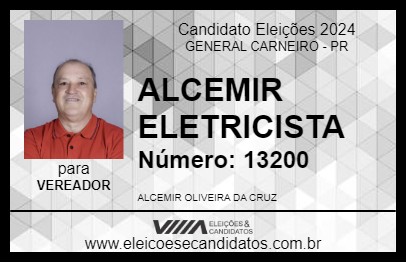 Candidato ALCEMIR ELETRICISTA 2024 - GENERAL CARNEIRO - Eleições