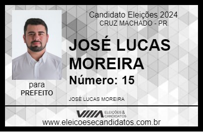 Candidato JOSÉ LUCAS MOREIRA 2024 - CRUZ MACHADO - Eleições