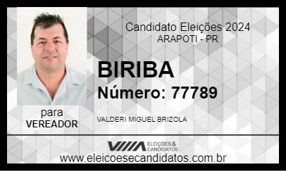 Candidato BIRIBA 2024 - ARAPOTI - Eleições