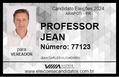 Candidato PROFESSOR JEAN 2024 - ARAPOTI - Eleições