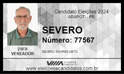 Candidato SEVERO 2024 - ARAPOTI - Eleições