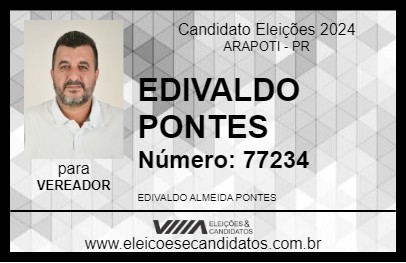 Candidato EDIVALDO PONTES 2024 - ARAPOTI - Eleições