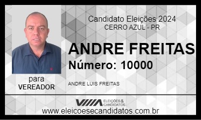 Candidato ANDRE FREITAS 2024 - CERRO AZUL - Eleições