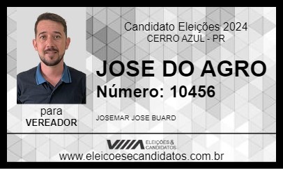 Candidato JOSE DO AGRO 2024 - CERRO AZUL - Eleições