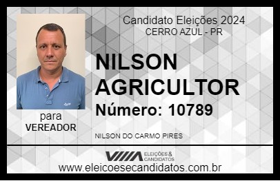 Candidato NILSON AGRICULTOR 2024 - CERRO AZUL - Eleições