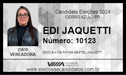 Candidato EDI JAQUETTI 2024 - CERRO AZUL - Eleições