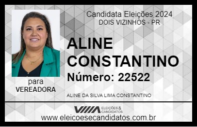 Candidato ALINE CONSTANTINO 2024 - DOIS VIZINHOS - Eleições