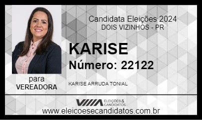 Candidato KARISE 2024 - DOIS VIZINHOS - Eleições