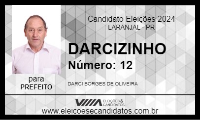 Candidato DARCIZINHO 2024 - LARANJAL - Eleições