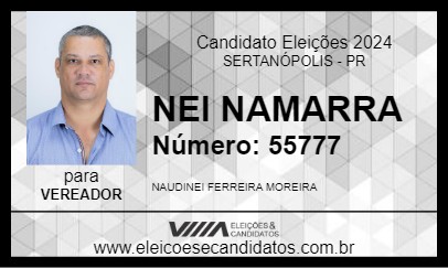 Candidato NEI NAMARRA 2024 - SERTANÓPOLIS - Eleições