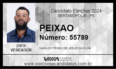 Candidato PEIXAO 2024 - SERTANÓPOLIS - Eleições